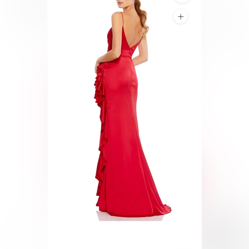 NEW NWT MAC Duggal Ruffle Long red Dress by Mac Duggal size 4 - Picture 3 of 8